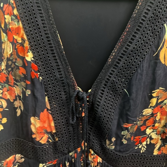 Torrid Size 2 Floral lace up dress.  Knee length - midi depending on height - Picture 4 of 7